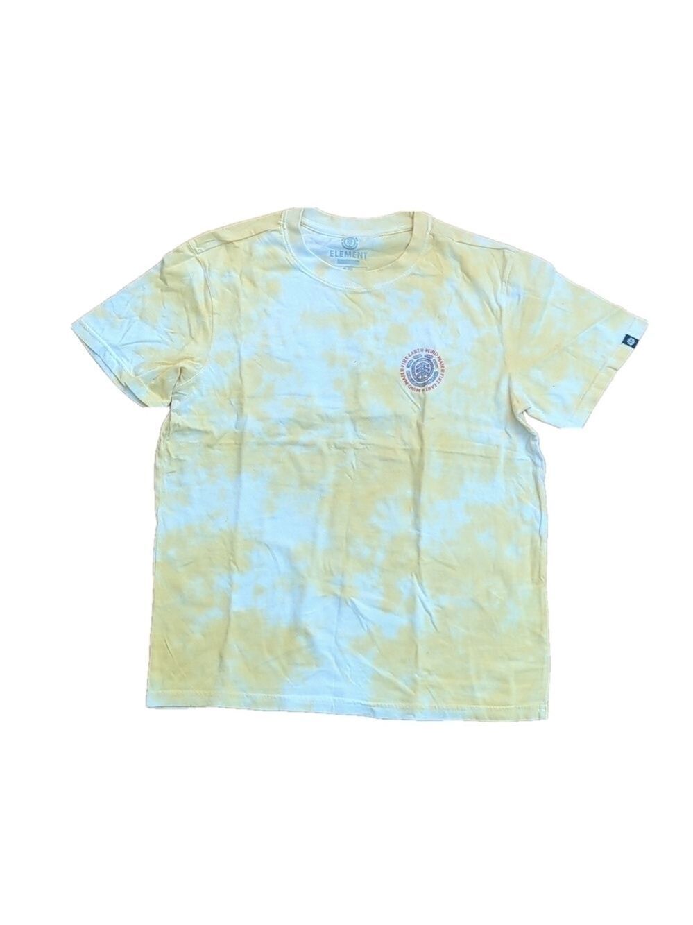 Element Tie Dye Graphic Logo Tee Yellow White Small